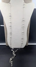 DAVID YURMAN Sterling Silver Beads & Quatrefoil Chain Necklace, 47.5"L,   42.40G