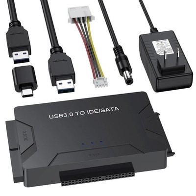 Hard Drive Reader USB 3.0 & Type C to SATA IDE Adapter, Internal Data Black