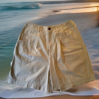 Vintage 90s Patagonia W's A/C Civilized Shorts Cotton Pleated Ivory Size 12