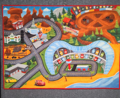 Disney Pixar Cars 3 Game Play Rug Kids Lightning McQueen Racing Track Imagine