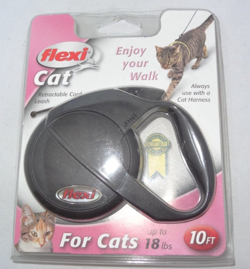 New Flexi Cat 10 Foot Retractable Leash Grelly USA