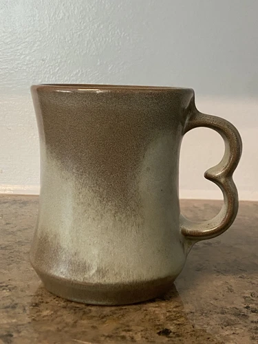 Vintage FRANKOMA Pottery # C9 Two Finger Coffee Tea Mug Cup Prairie Green 4"