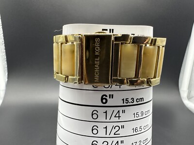 MICHAEL KORS MK4251 Champagne Dial Horn Acrylic Watch | eBay