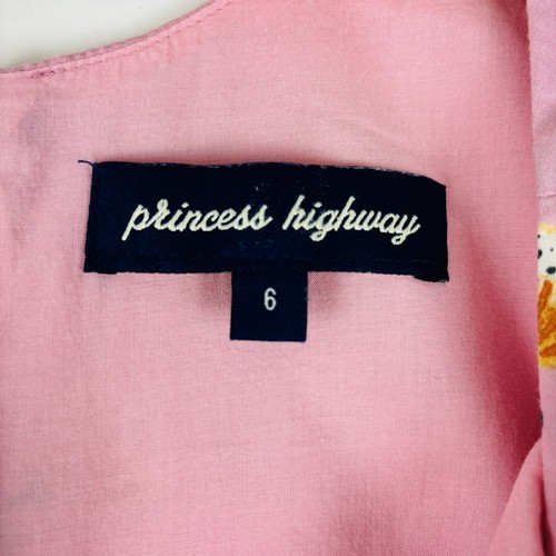 Princess Highway Dress Size 6 Pink Retro Floral Pinup Midi Fit and Flare Vintage - Picture 5 of 7