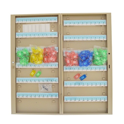 Wall Mount 100 Hooks Lock Box Beige Key Cabinet with 100 pcs Key Cards - Picture 7 of 16