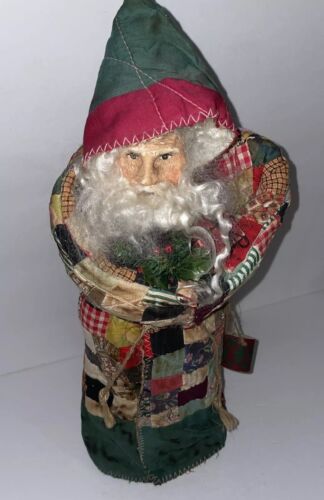 "Colcha vintage Papá Noel Navidad casa de campo decoración 15"" retazos" - Imagen 2 de 17