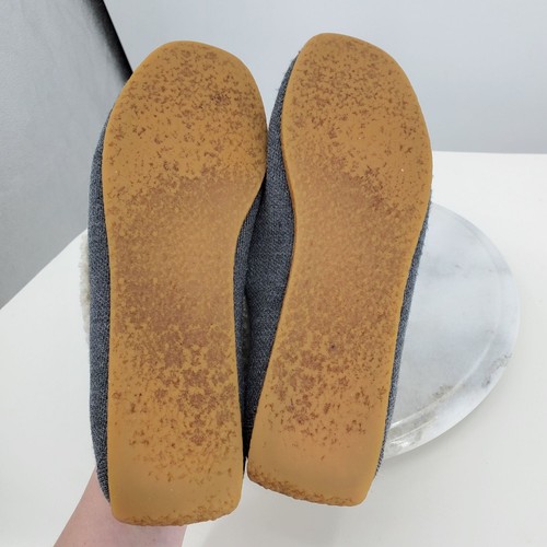 Rothy's Wool Blend Women's Grey and Sherpa Slip On Loafer Slipper Flat Shoes 8 - Picture 7 of 13