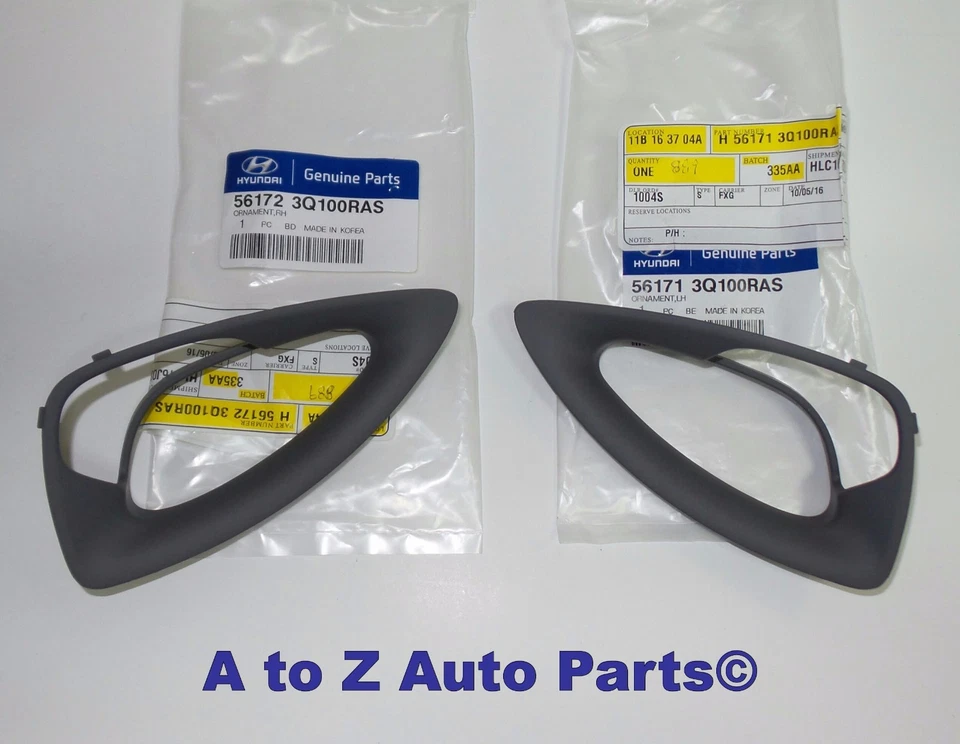 NEW 2011-2014 Hyundai Sonata LH & RH Grey Steering Wheel Bezels or Inserts, OEM Foto 2 de 3
