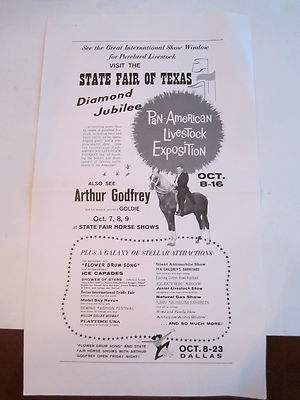 STATE FAIR OF TEXAS PAN AM LIVESTOCK EXPOSITION AD 11 - 17 1/2'' X 10 1/2''  BB-3A