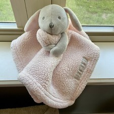 Blankets Beyond 2-In-One Set Gray Bunny Lovey Pink Plush Baby Security Blanket
