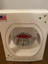 Heart Gifts Hand Painted Friend Angels Umbrella Rain Ornament Christmas 3" 