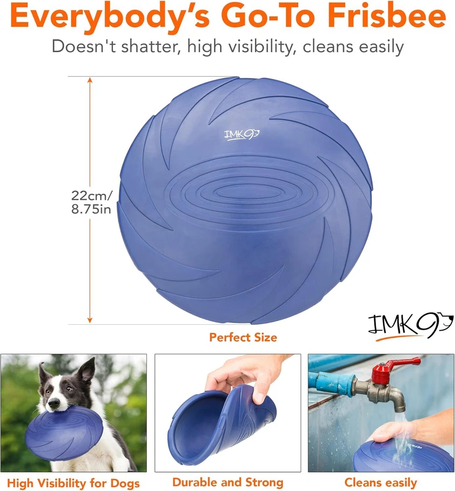 Dog Frisbee Indestructible Disc Toy for Large Dogs Soft Rubber Frizbee for Pets - Image 2 of 2