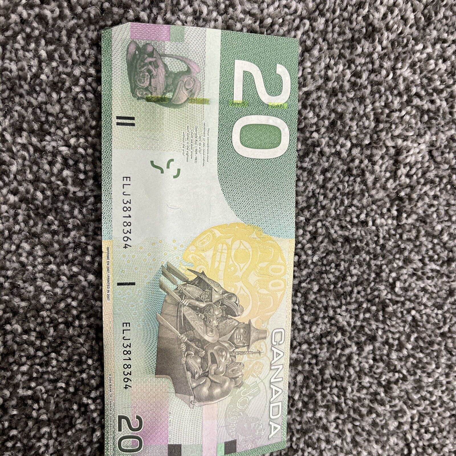 2004 CANADIAN 20 DOLLAR BILL BIC0470396 VERY NICE CRISP LOW #(AU-UNC)