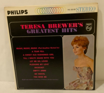 Teresa Brewer s Greatest Hits - 12  LP Philips Records PHS 600-062