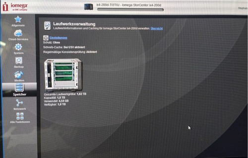 IOMEGA (Lenovo) NAS StorCenter ix4–200d 4-Bay - Bild 5 von 7