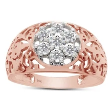 2/5 ct Round Moissanite Filigree Promise Engagement 10k or 14K Gold