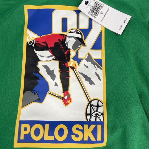 Polo Ralph Lauren Boys SIZE 7 Green Ski Hoodie Sweater Polo Ski 92 - Picture 3 of 7