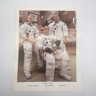 Vintage NASA Apollo 9 Crew Print 11 x 14