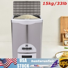 Rice Dispenser Storage Container Food Storage Tank kit 15kg/33lbs Large Capacity