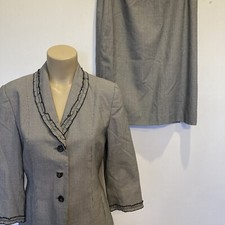 Kasper size 8 petite black and white checked skirt suit
