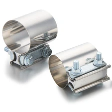 2PCS Stainless Steel Butt Joint Band Exhaust Clamp Sleeve Coupler T304 2.25inch