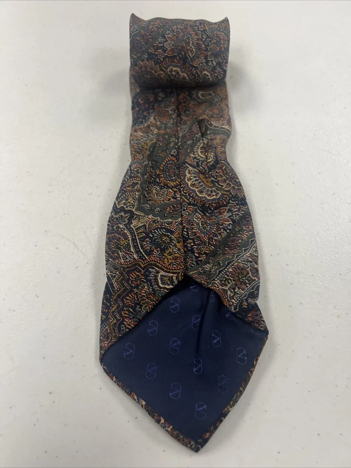 Corbata de cuello vintage Valentino para hombre multicolor cachemira seda $295 Foto 2 de 4