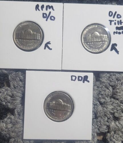1961-D RPM Nice D/D Tilted BU/Unc fs-501 Jefferson Nickel Qty 3 Varieties - Picture 2 of 13
