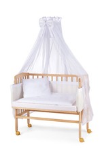 WALDIN Baby Beistellbett,Wiege Babybett komplet,natur,große Liegefläche 90x55cm!