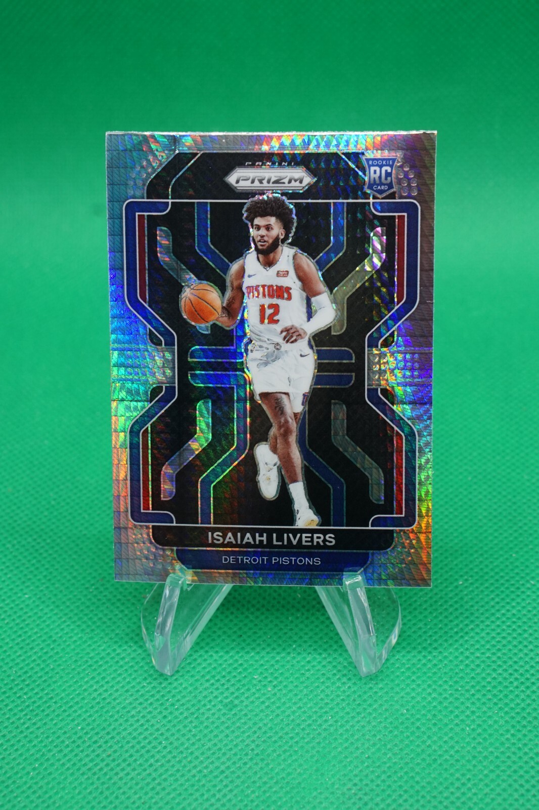 2021-22 Prizm Base Prizms Hyper #296 Isaiah Livers Detroit Pistons JW1