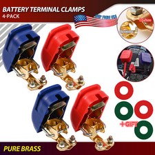 4PCS Car Battery Terminal Connectors Quick Release Disconnect Negative Positive