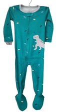 Carter's Footie Pajamas Sz. 2T. Green  Gray. Dinosaurs NWTS 