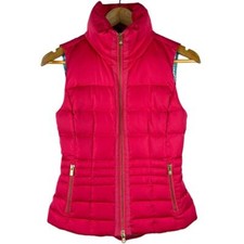 Lilly Pulitzer Hot Pink Syd Full Zipper Puffer Down Blend Vest Size XXS