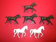 6 HORSES soft plastic MARX/MPC/TIMMEE/LIDO/REL/BMC related vintage playset LOT 3