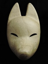 Komendo Full Face Fox Mask Kitsune For Painting Drawing Paper Beige original JP