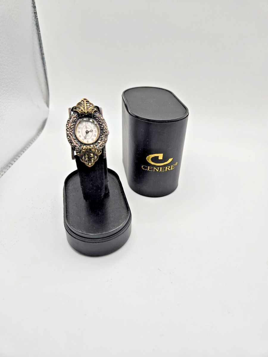 Vintage Cenere Marcasite Watch Women 22mm Silver Oval Dial  display picture 1
