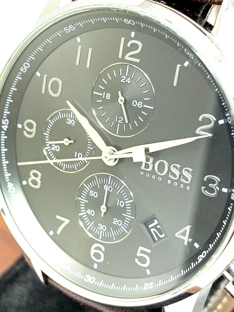 Hugo Boss Men s Watch 1513494 Quartz Chronograph Gray Dial Brown