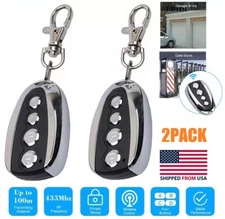 2PCS Electric Cloning Remote Control Key Fob 433.92MHz For Gate Garage Door