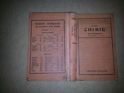 chimie brevet élémentaire Ed Escal HACHETTE éditeurs 1929 - Photo 1/4
