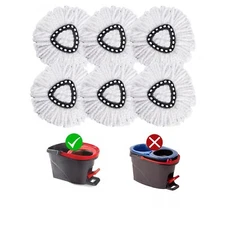 Matthew Cleaning 6pack White Microfiber Spin Mop Replacement Head Compatible Wit
