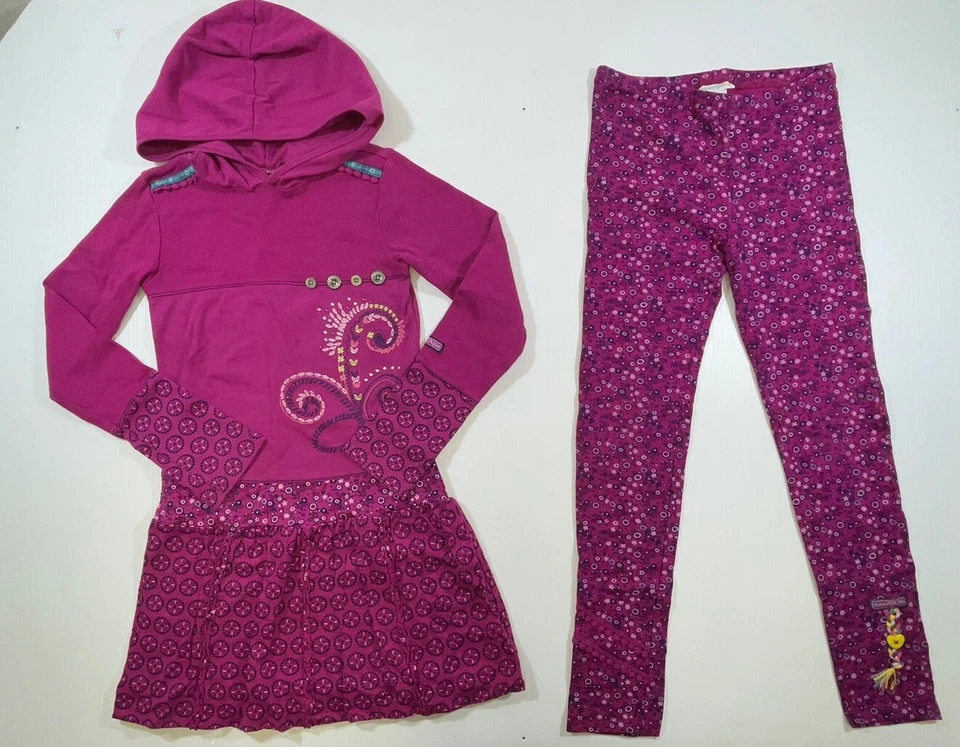 Naartjie Niñas Jóvenes Algodón Bayas Manga Larga Vestido con Capucha Legging Pantalón Conjunto 9 Foto 2 de 4