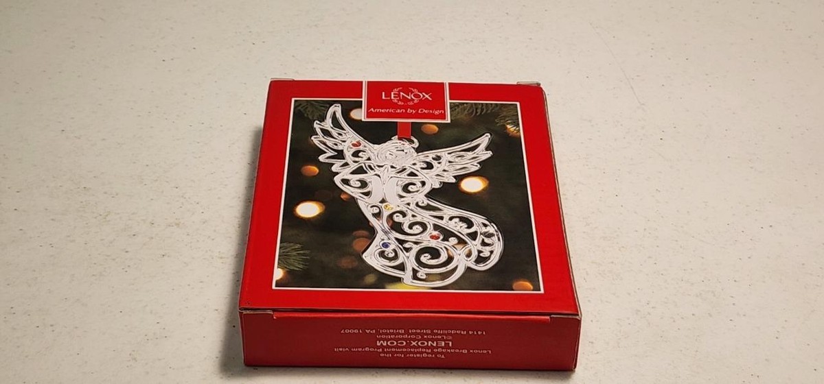 Lenox Ornament Sparkle and Scroll Multi-Crystal ANGEL #865799 | eBay