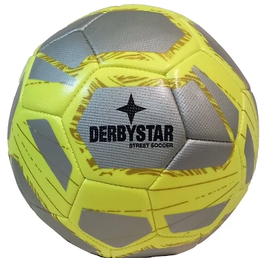 Fußball DERBYSTAR Street Soccer silber /gelb Größe 5 /Neu