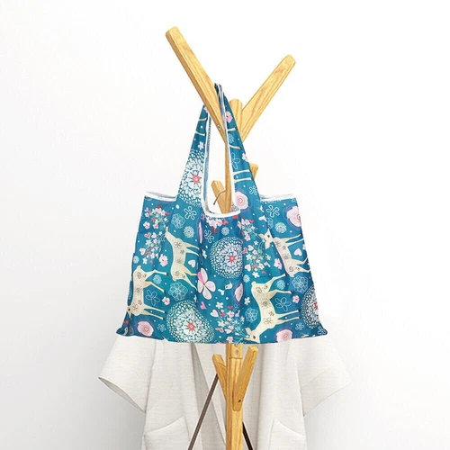 Large Foldable Reusable Ladies Shopping Bag Eco Tote Handbag Fold Away Bag UK - Picture 9 of 21