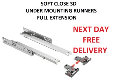 SOFT CLOSE 3D UNTERBAU VERDECKTE VOLLAUSZUG KUFEN SCHUBLADE