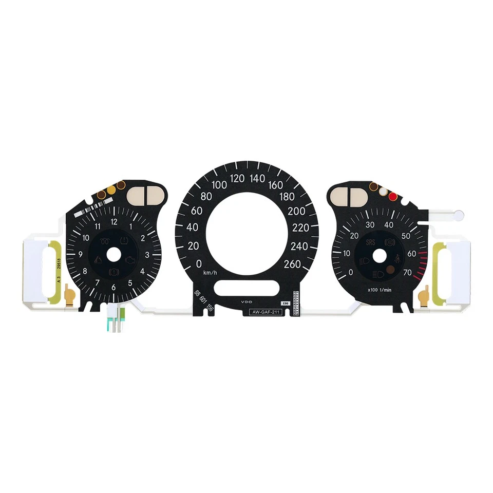 Cara de calibre negro con panel de instrumentos de luz fría EL para Mercedes W211 260KM Foto 2 de 4