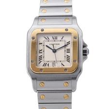 CARTIER Santos Galve LM 41mm 29mm Stainless Steel/YG Silver Dial W20011C4
