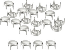 200Pcs 8Mm Silver round Dome Studs Metal Claw Beads Nailhead Rivets Spike Studs