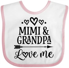 Inktastic Mimi And Grandpa Love Me Baby Bib Clothes Childs Clothing Infant