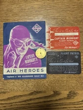 Vintage 1939 Captain Midnight Flight Patrol Membership Cards; Album; SKELLY Gas