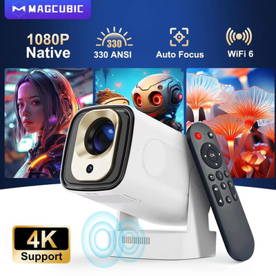 4K WiFi Projector HY310 Auto Focus Android 11 BT Voice Remote 1080P Native
